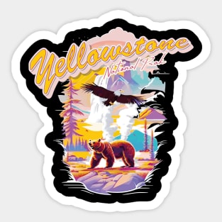 Wonders of the Wilderness: Exploring Yellowstone National Park Sticker